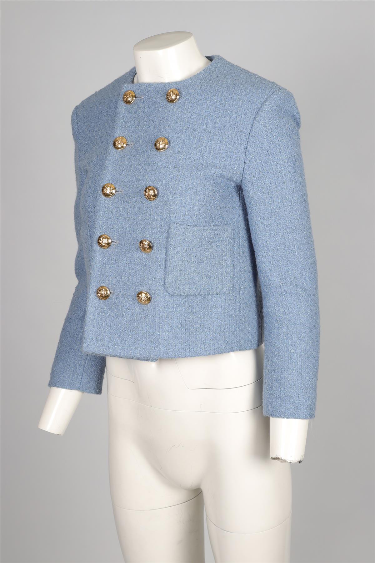 CELINE BLUE 2022 WOOL JACKET FR 36 UK 8 - Image 3