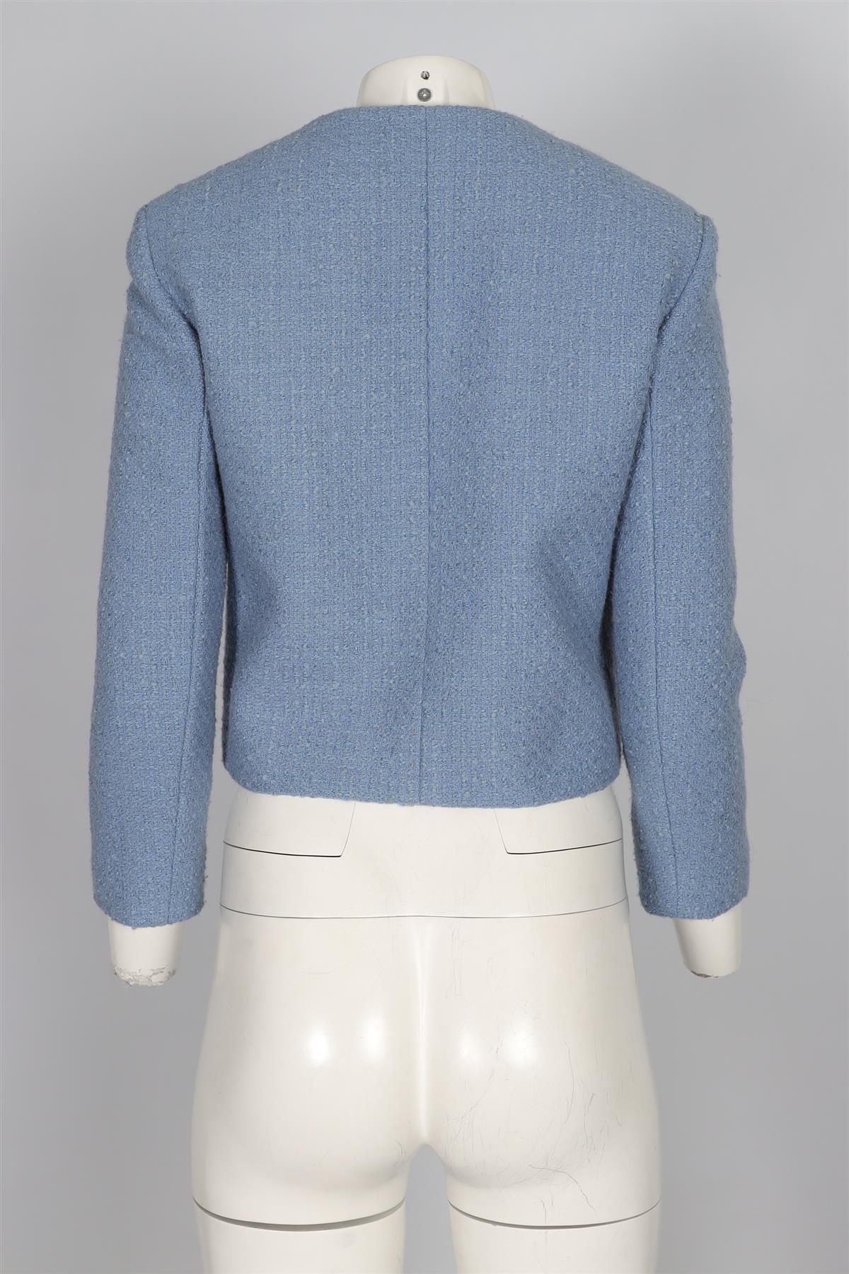 CELINE BLUE 2022 WOOL JACKET FR 36 UK 8 - Image 4