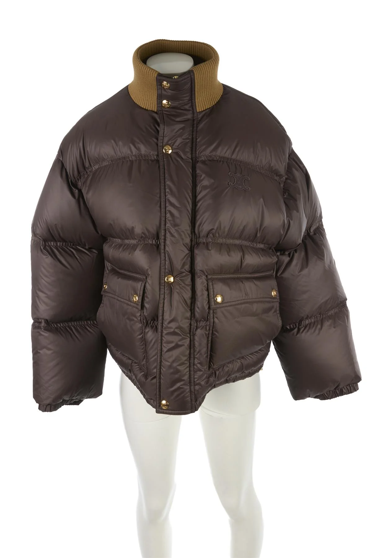 CELINE BROWN PADDED DOWN JACKET FR 42 UK 14 - Image 2