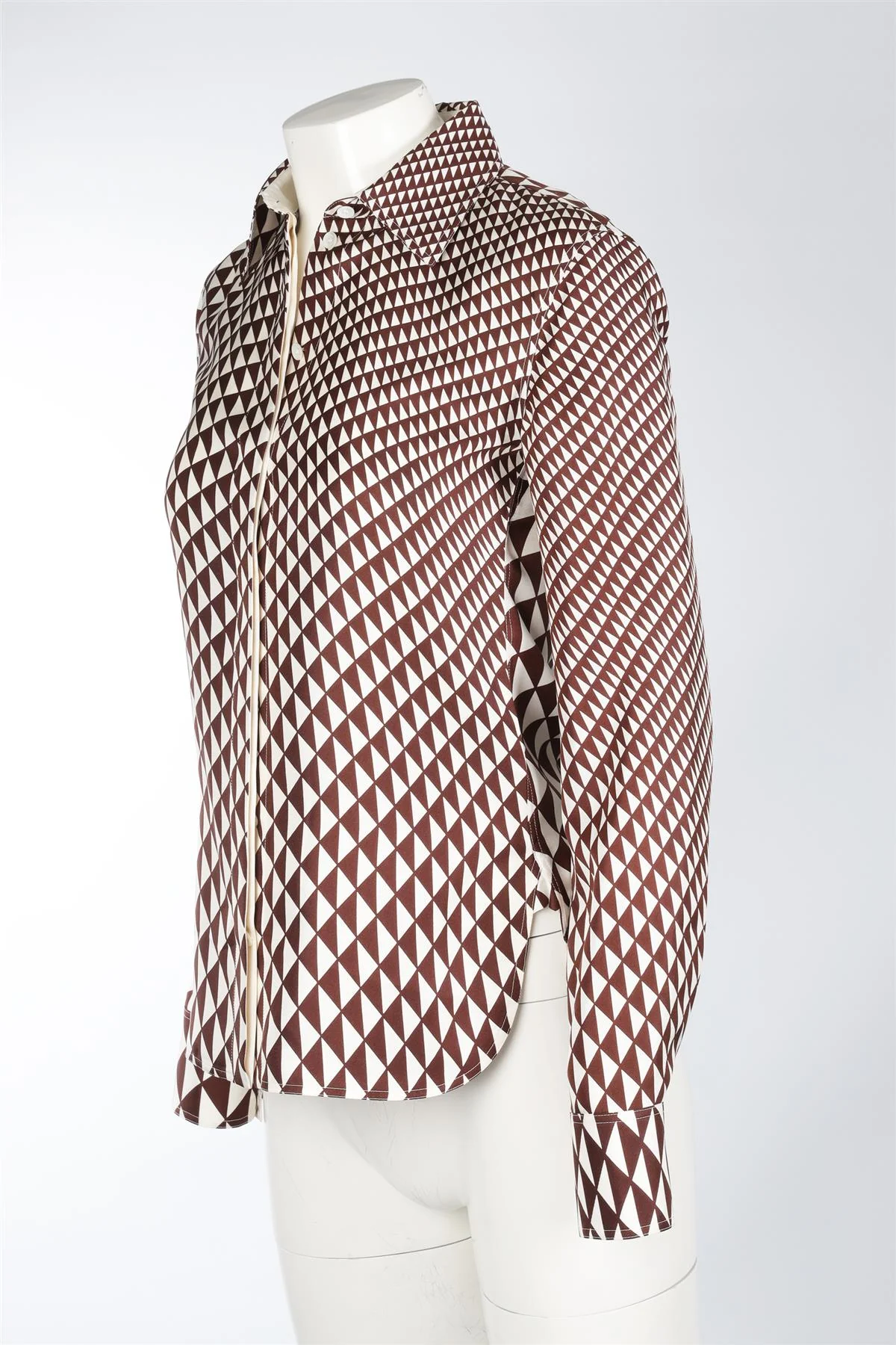 CELINE BROWN SILK SHIRT FR 36 UK 8 - Image 3