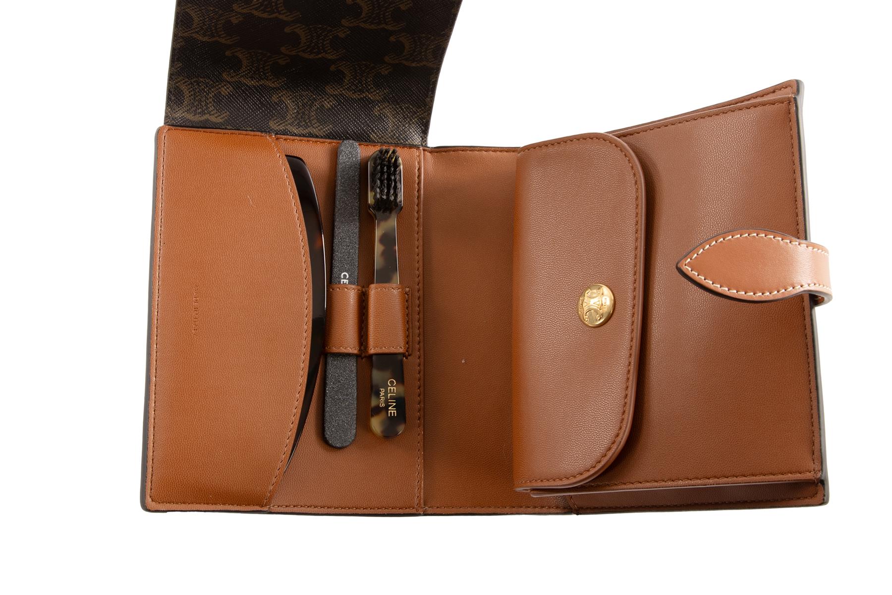 CELINE BROWN TRIOMPH CANVAS TRAVEL KIT ONE SIZE - Image 5