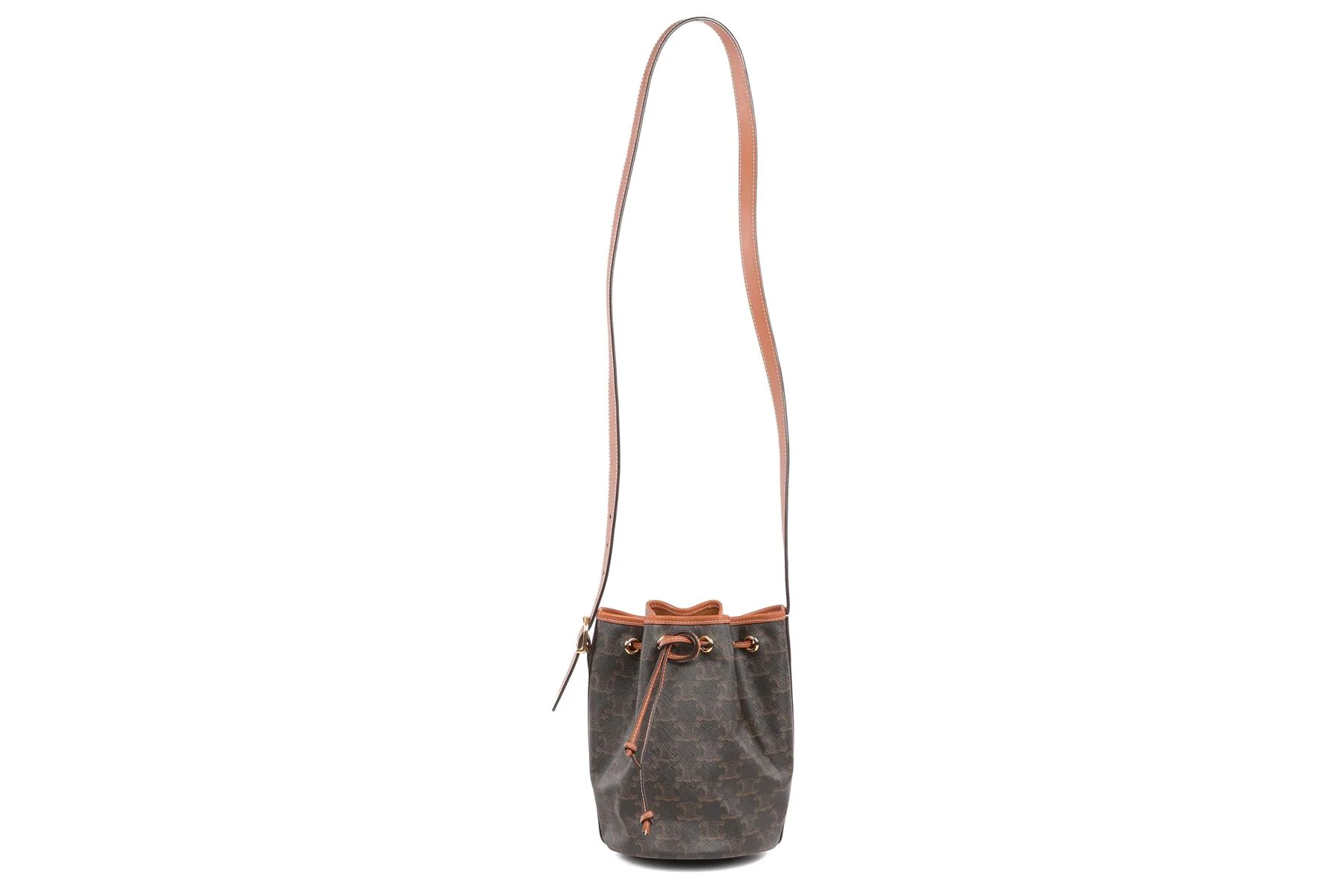 CELINE BROWN TRIOMPHE SMALL LEATHER SHOULDER BAG - Image 3