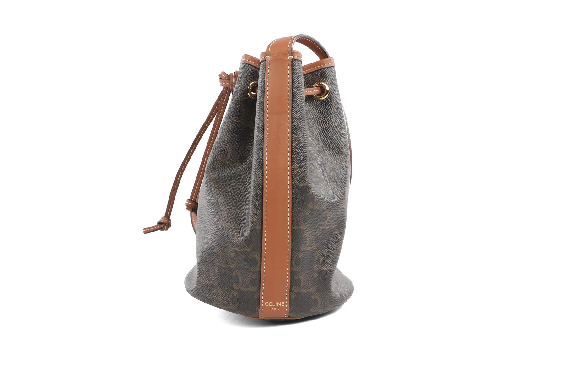 CELINE BROWN TRIOMPHE SMALL LEATHER SHOULDER BAG - Image 6