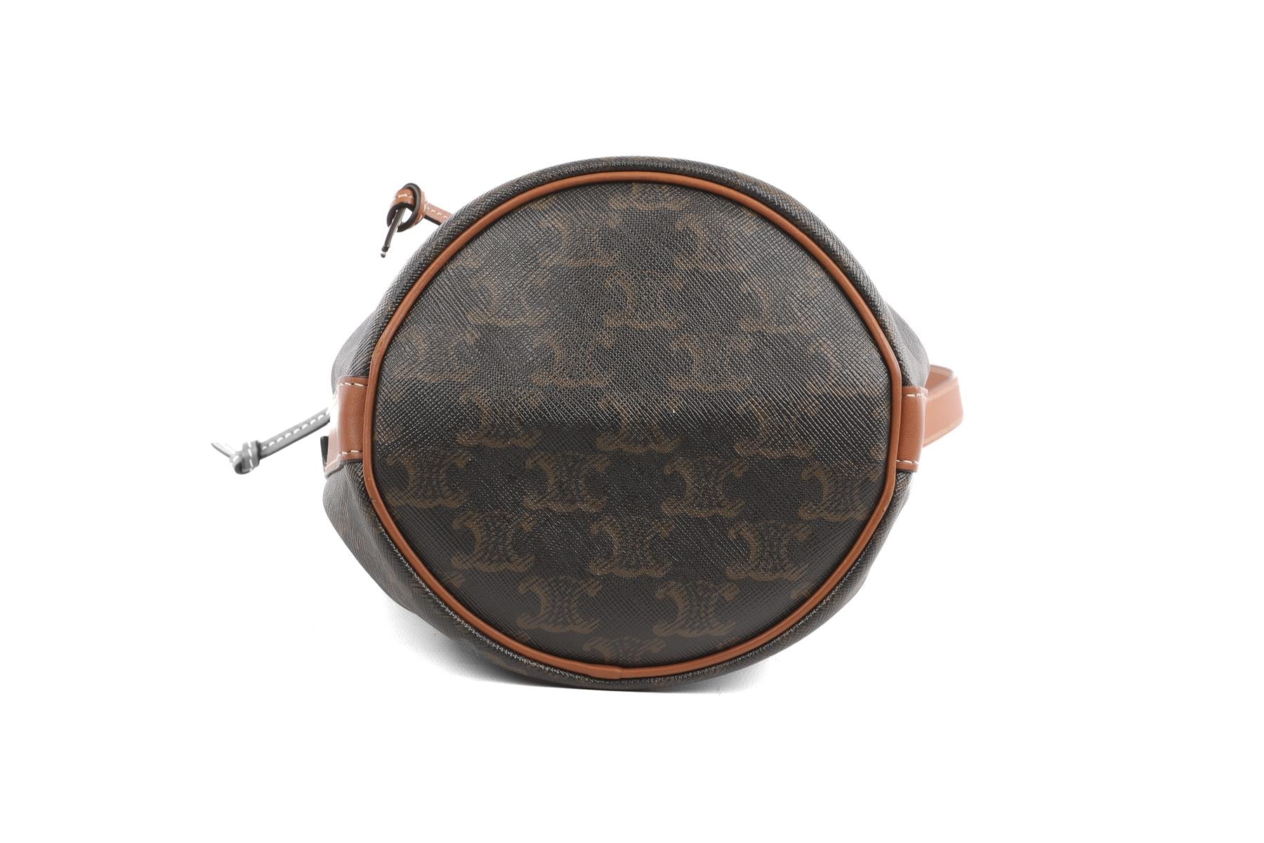 CELINE BROWN TRIOMPHE SMALL LEATHER SHOULDER BAG - Image 8