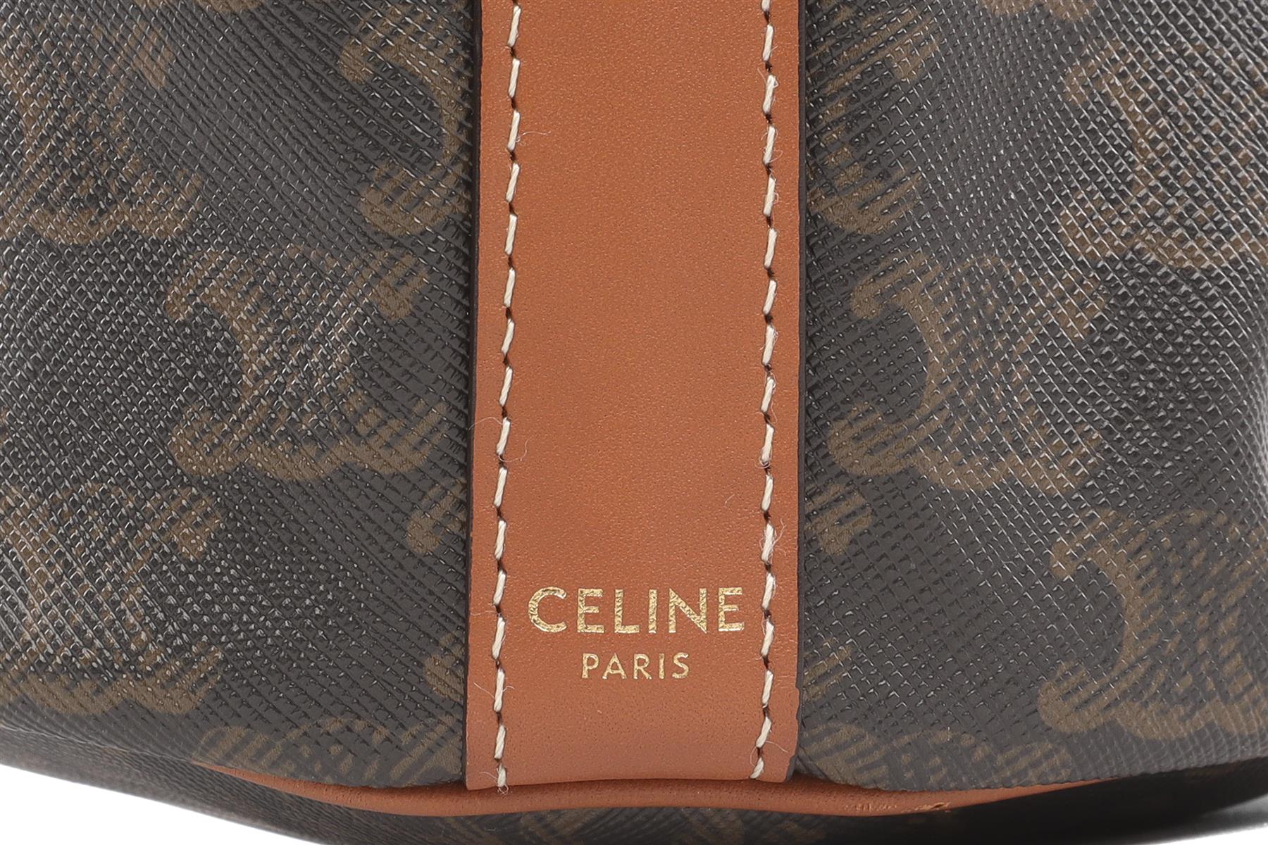 CELINE BROWN TRIOMPHE SMALL LEATHER SHOULDER BAG - Image 9