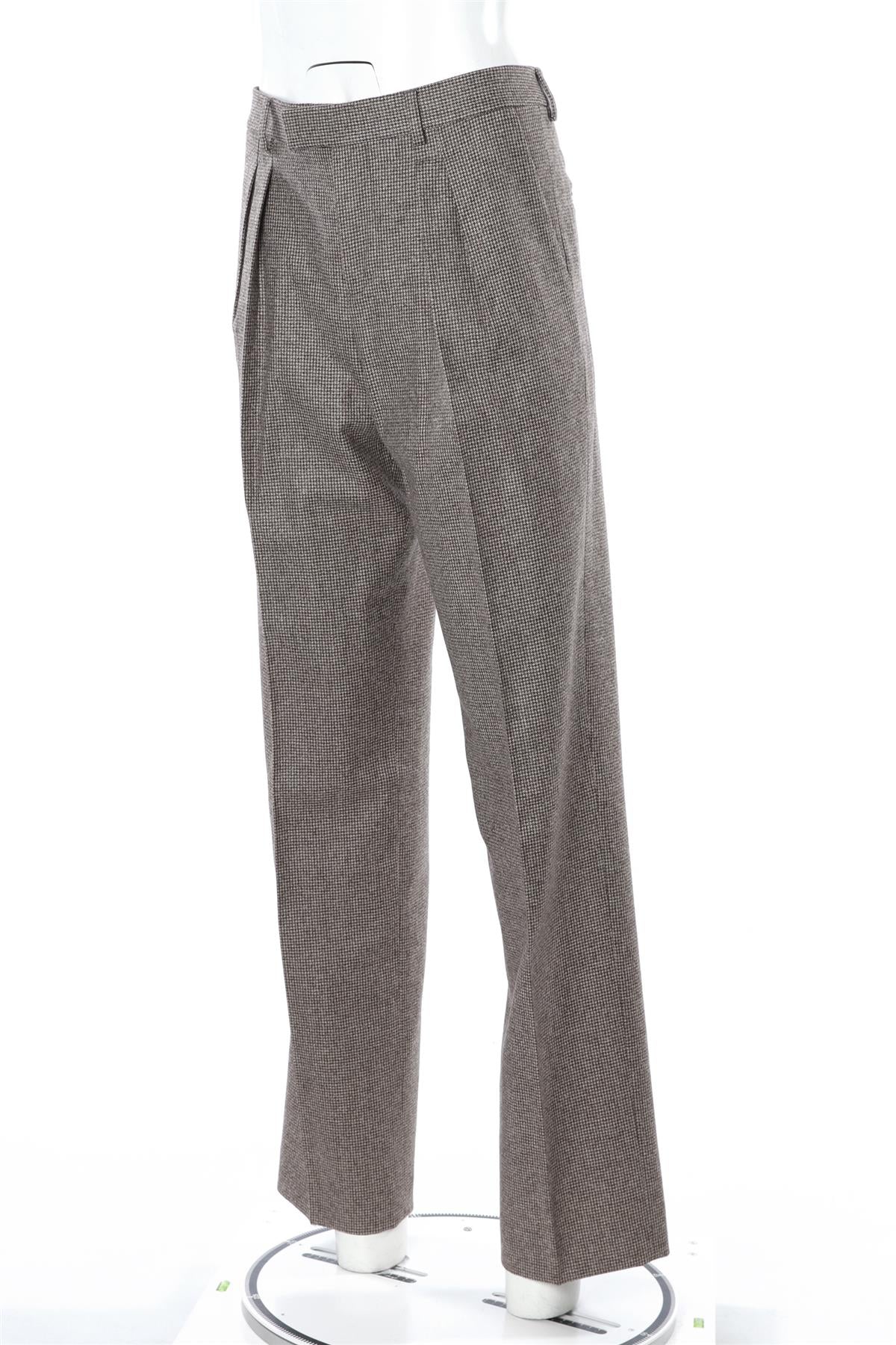 CELINE BROWN WOOL STRAIGHT LEG PANTS FR 36 UK 8 - Image 3