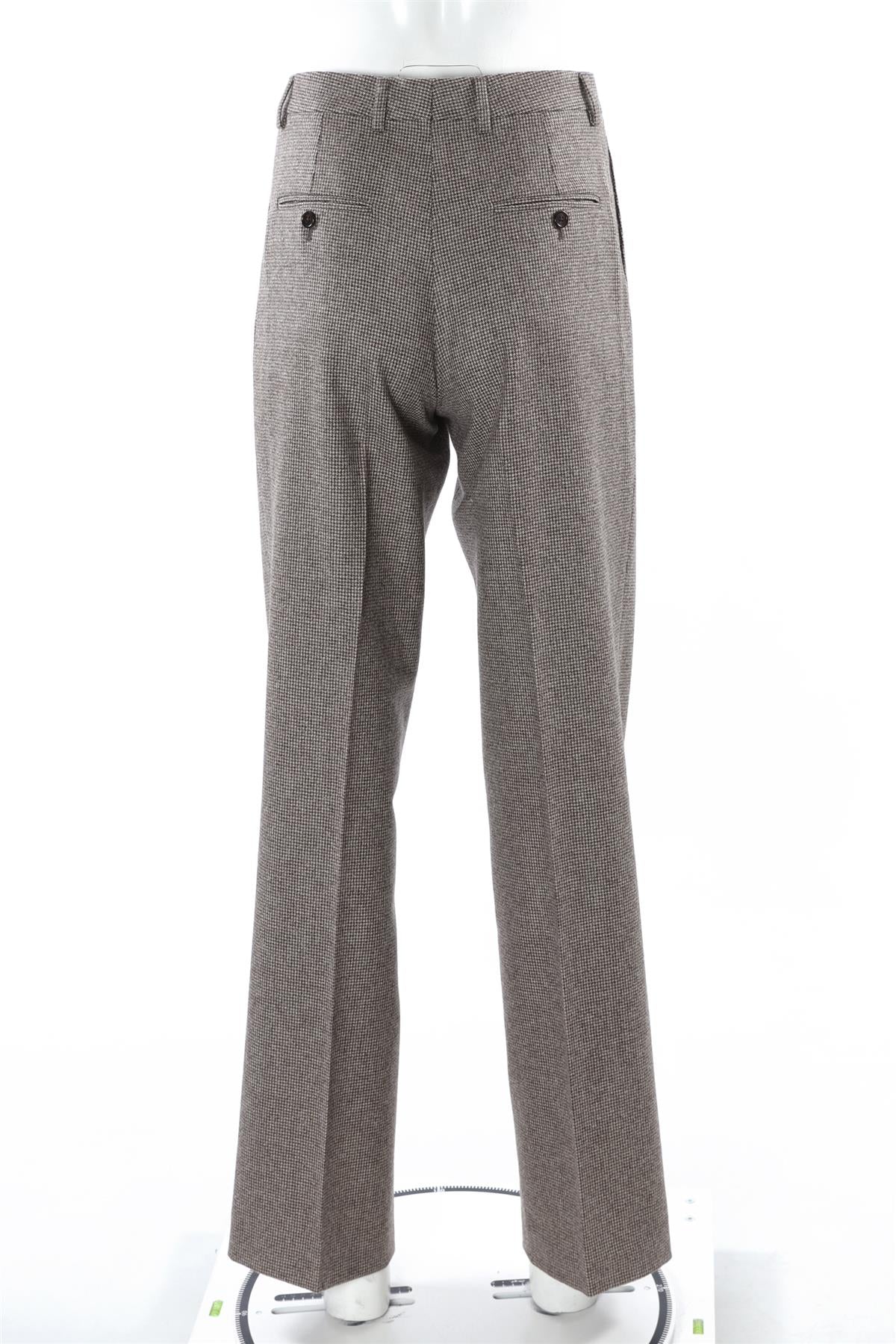 CELINE BROWN WOOL STRAIGHT LEG PANTS FR 36 UK 8 - Image 4