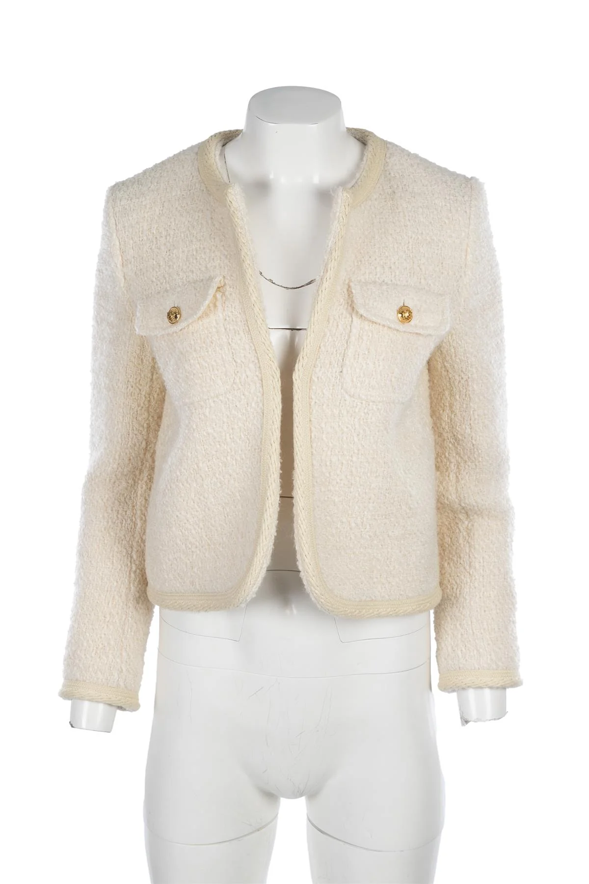 CELINE CREAM BOUCLE JACKET FR 36 UK 8 - Image 2