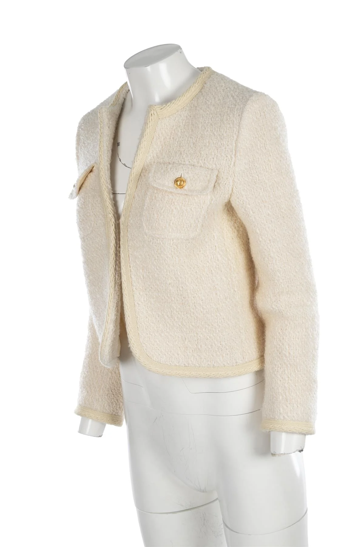 CELINE CREAM BOUCLE JACKET FR 36 UK 8 - Image 3