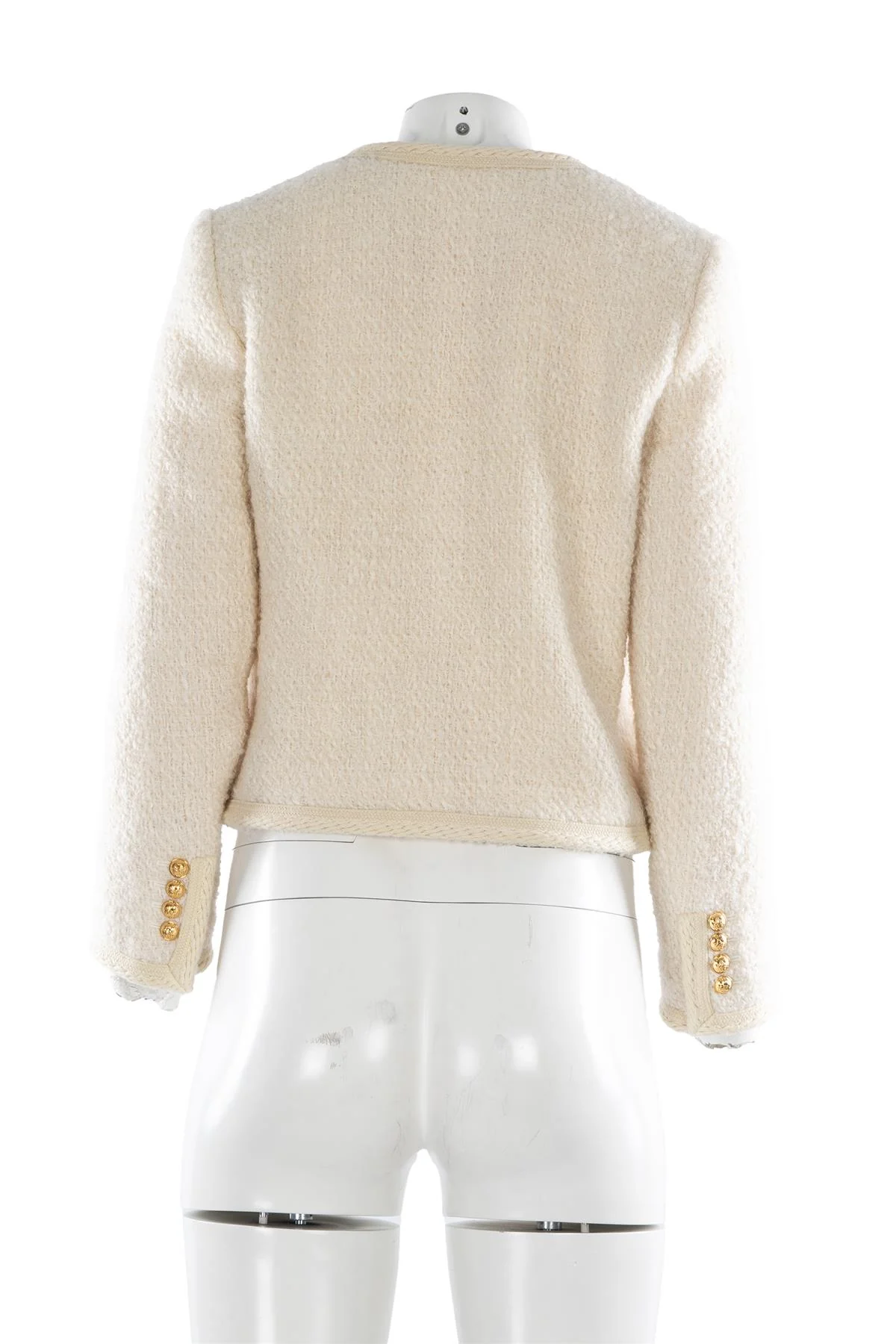 CELINE CREAM BOUCLE JACKET FR 36 UK 8 - Image 4
