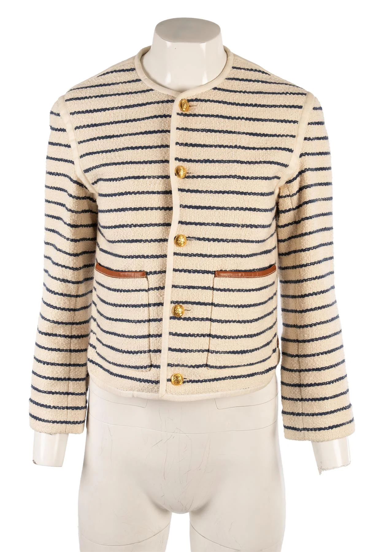 CELINE CREAM COTTON JACKET FR 34 UK 6 - Image 2