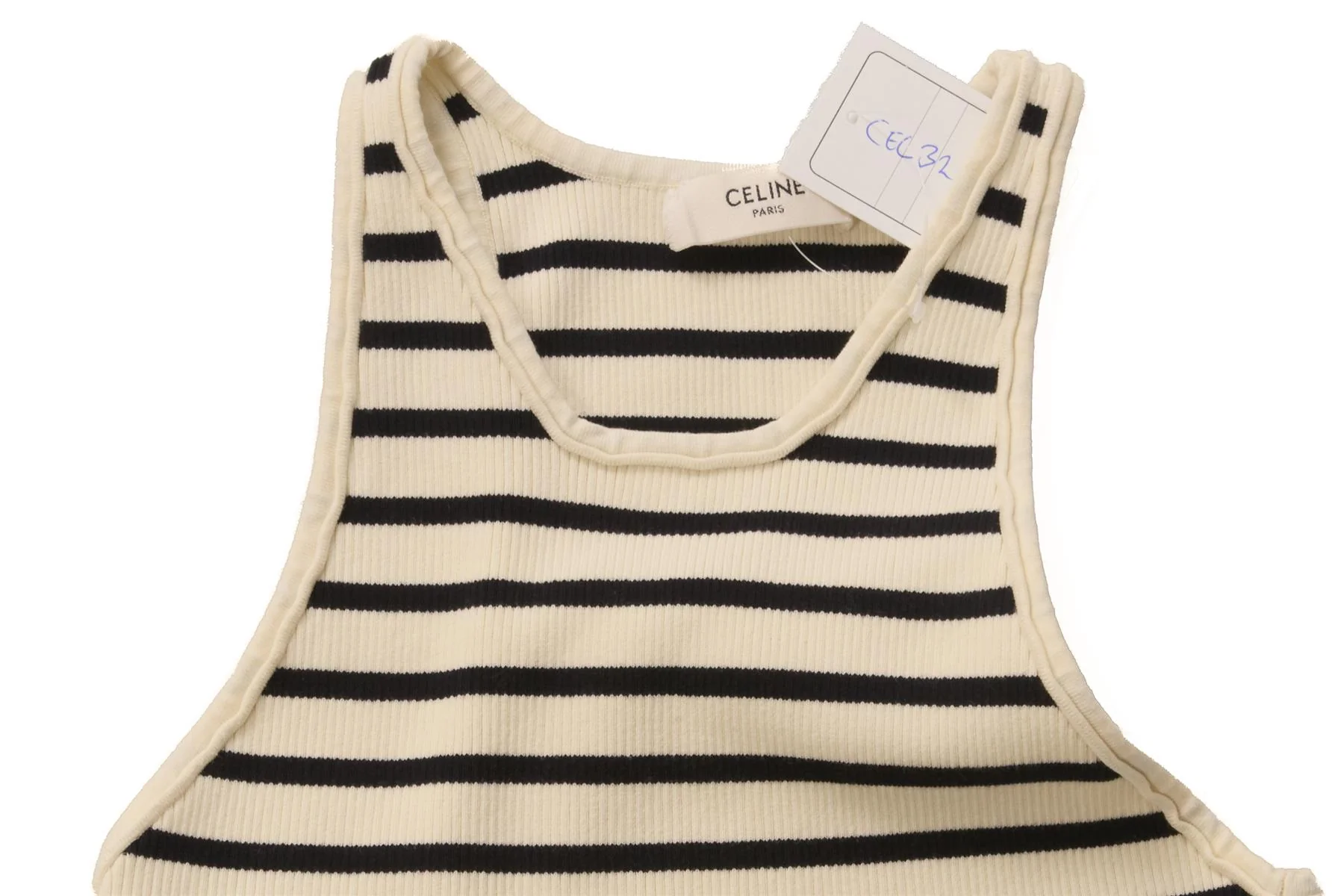 CELINE CREAM KNIT CROP TOP SMALL - Image 3