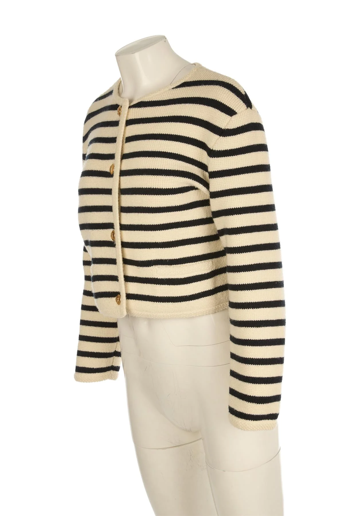 CELINE CREAM WOOL CARDIGAN SMALL - Image 3