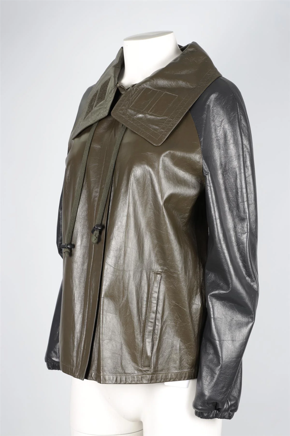 CELINE GREEN LEATHER JACKET FR 38 UK 10 - Image 3