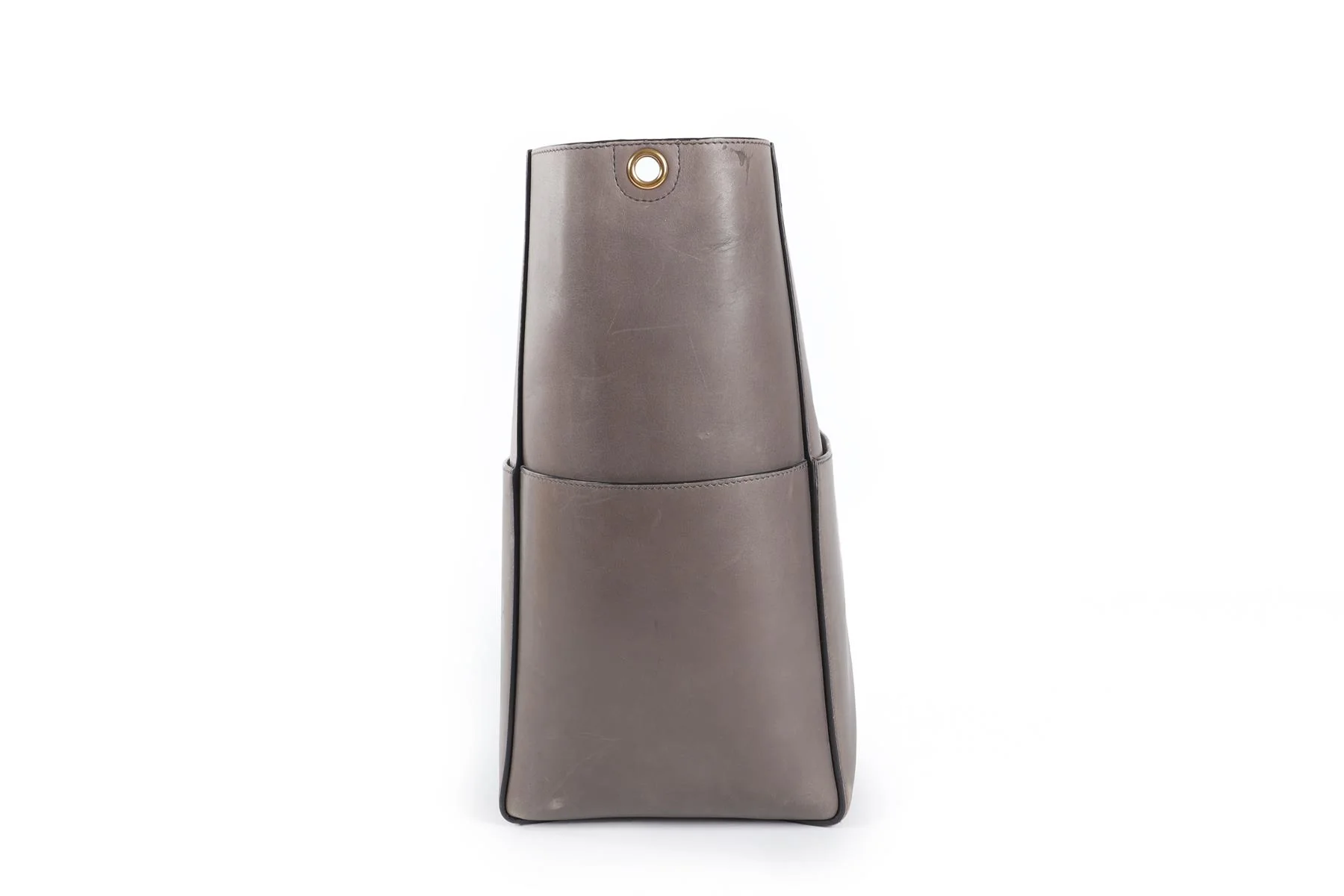 CELINE GREY SANGLE LEATHER SHOULDER BAG - Image 5