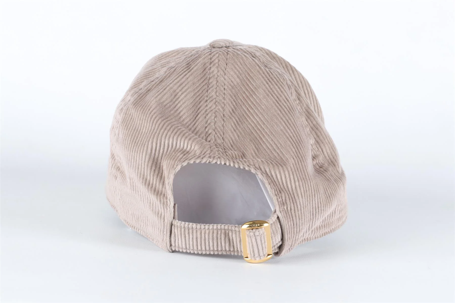 CELINE GREY TRIOMPHE CORDUROY BASEBALL CAP ONE SIZE - Image 4