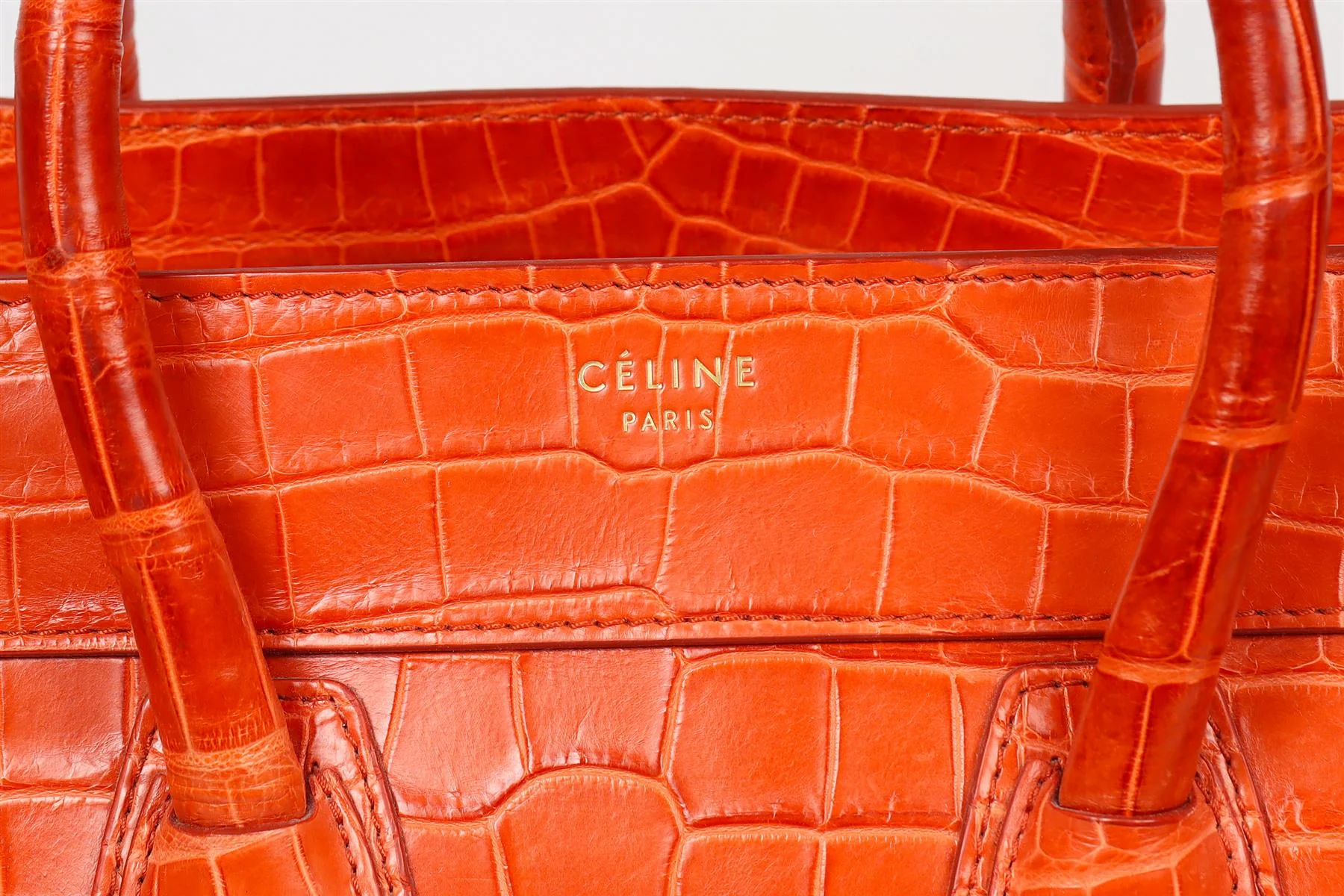 CELINE LUGGAGE MINI POROSUS CROCODILE TOTE BAG - Image 9