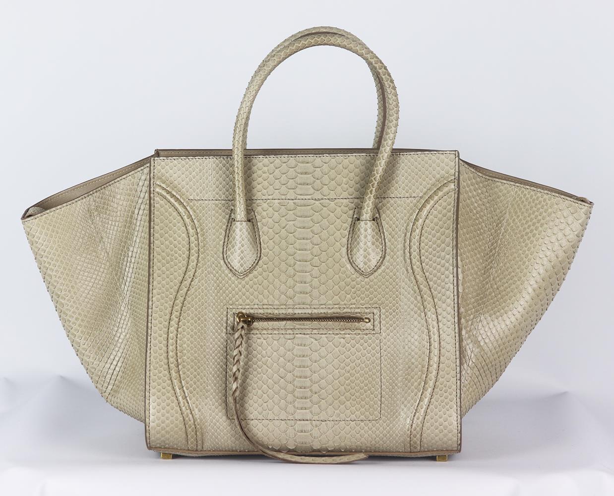 CELINE MEDIUM PYTHON PHANTOM LUGGAGE TOTE BAG - Image 2