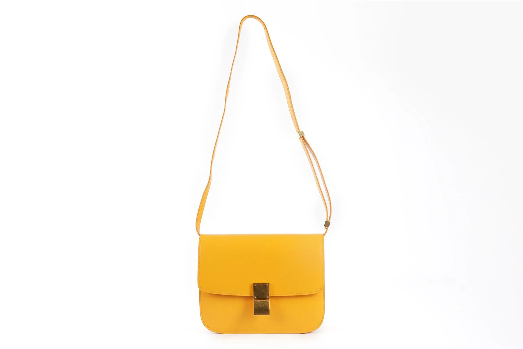 CELINE ORANGE CLASSIC BOX LEATHER SHOULDER BAG - Image 3