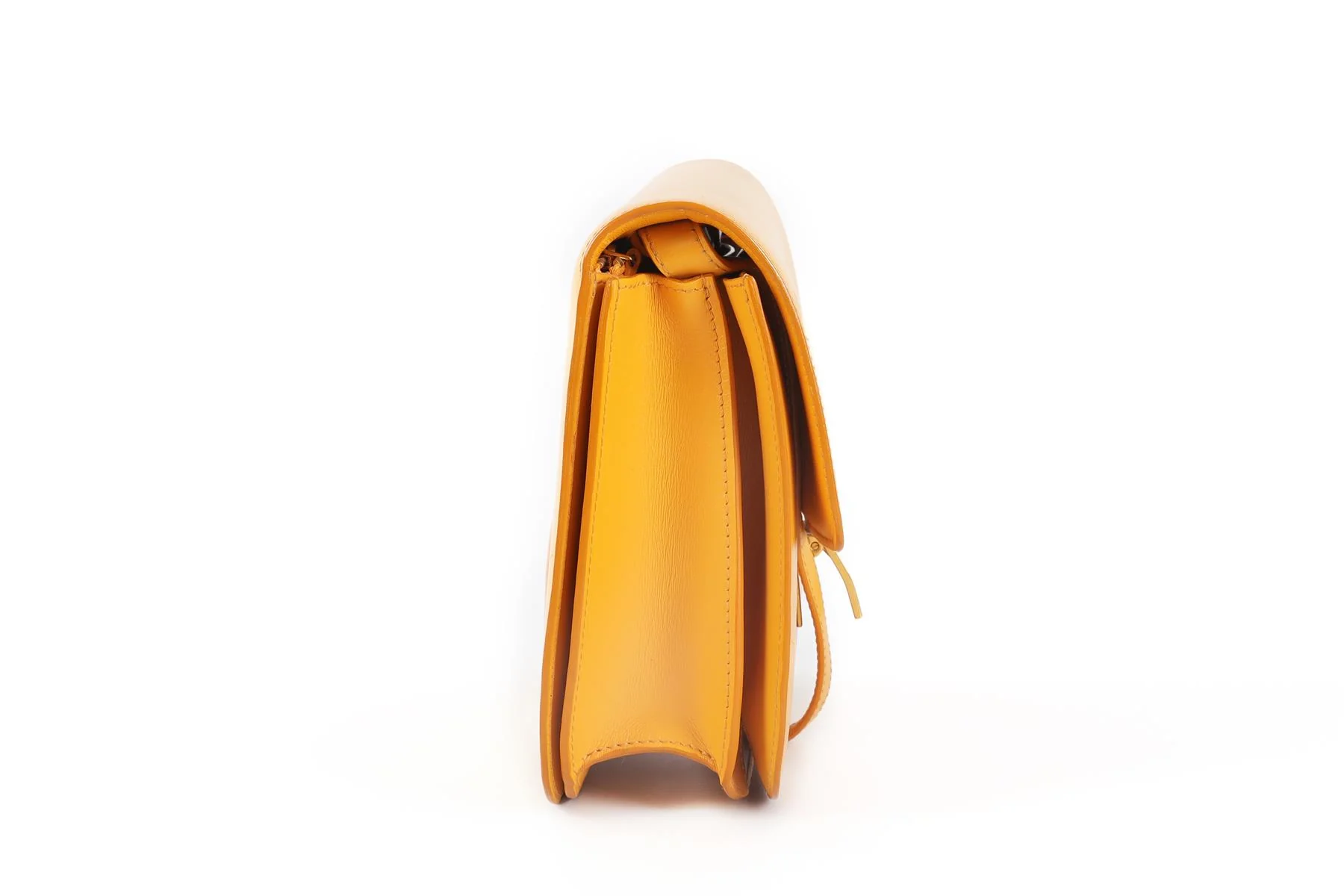 CELINE ORANGE CLASSIC BOX LEATHER SHOULDER BAG - Image 5