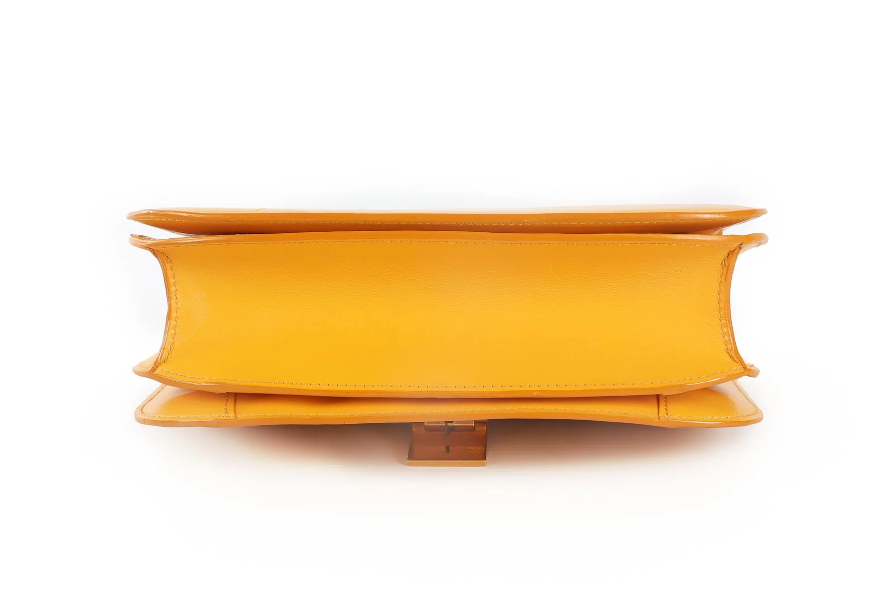 CELINE ORANGE CLASSIC BOX LEATHER SHOULDER BAG - Image 8