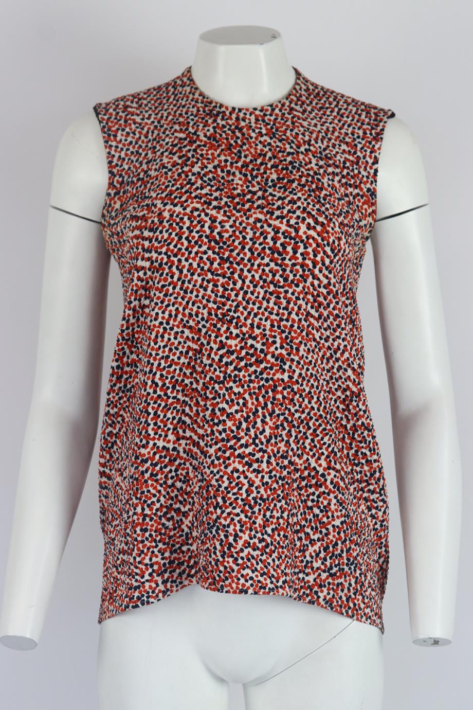 CELINE PRINTED SILK BLEND TOP FR 36 UK 8 - Image 2