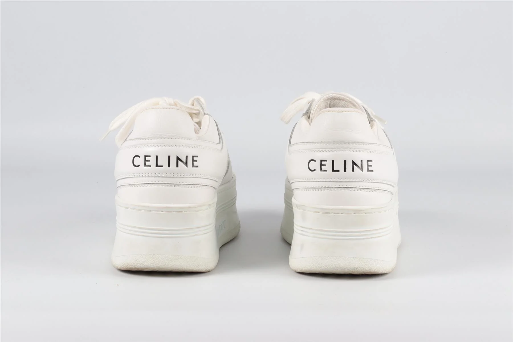 CELINE WHITE BLOCK LEATHER PLATFORM SNEAKERS EU 38 UK 5 US 8 - Image 5
