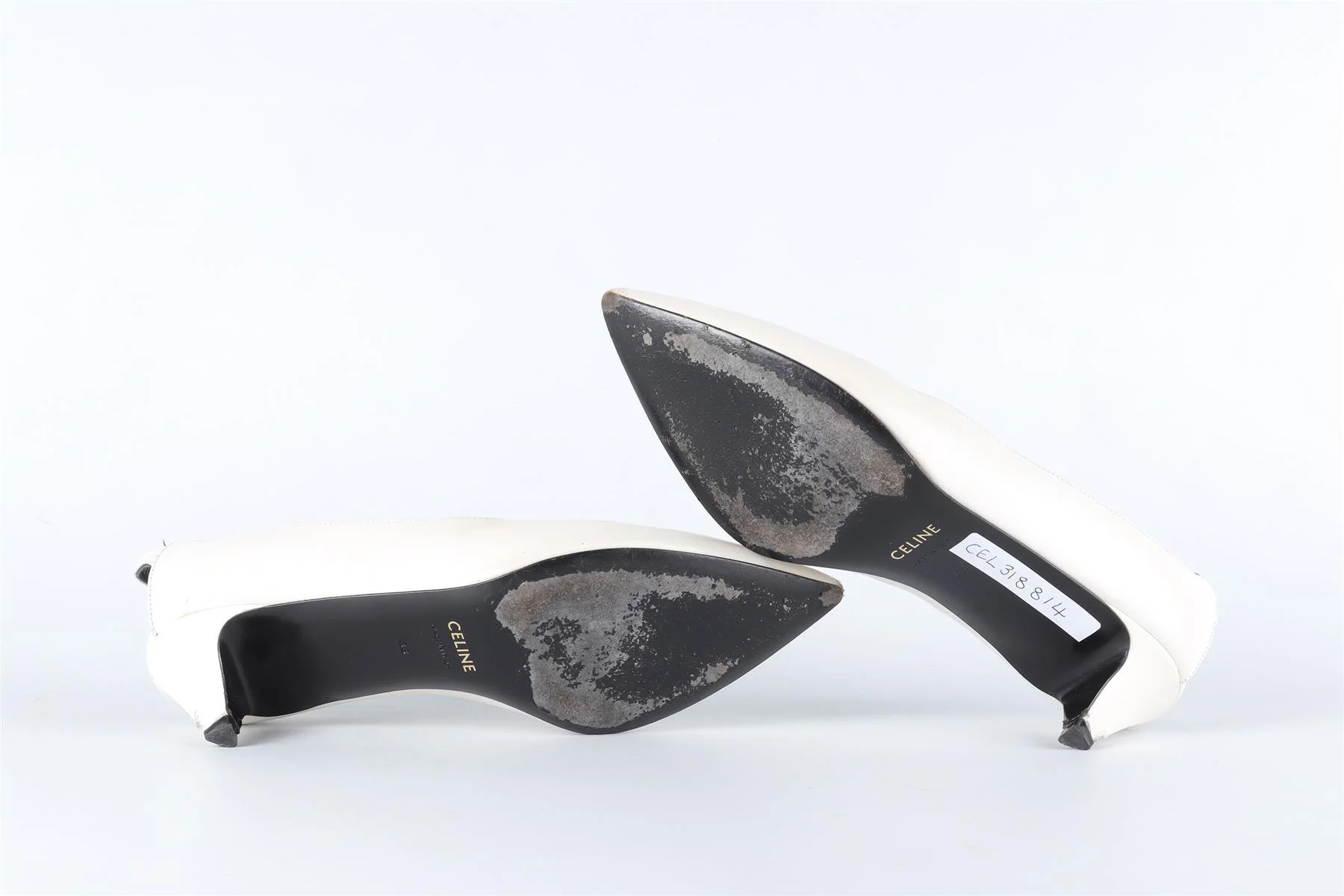 CELINE WHITE LEATHER PUMPS EU 38 UK 5 US 8 - Image 6
