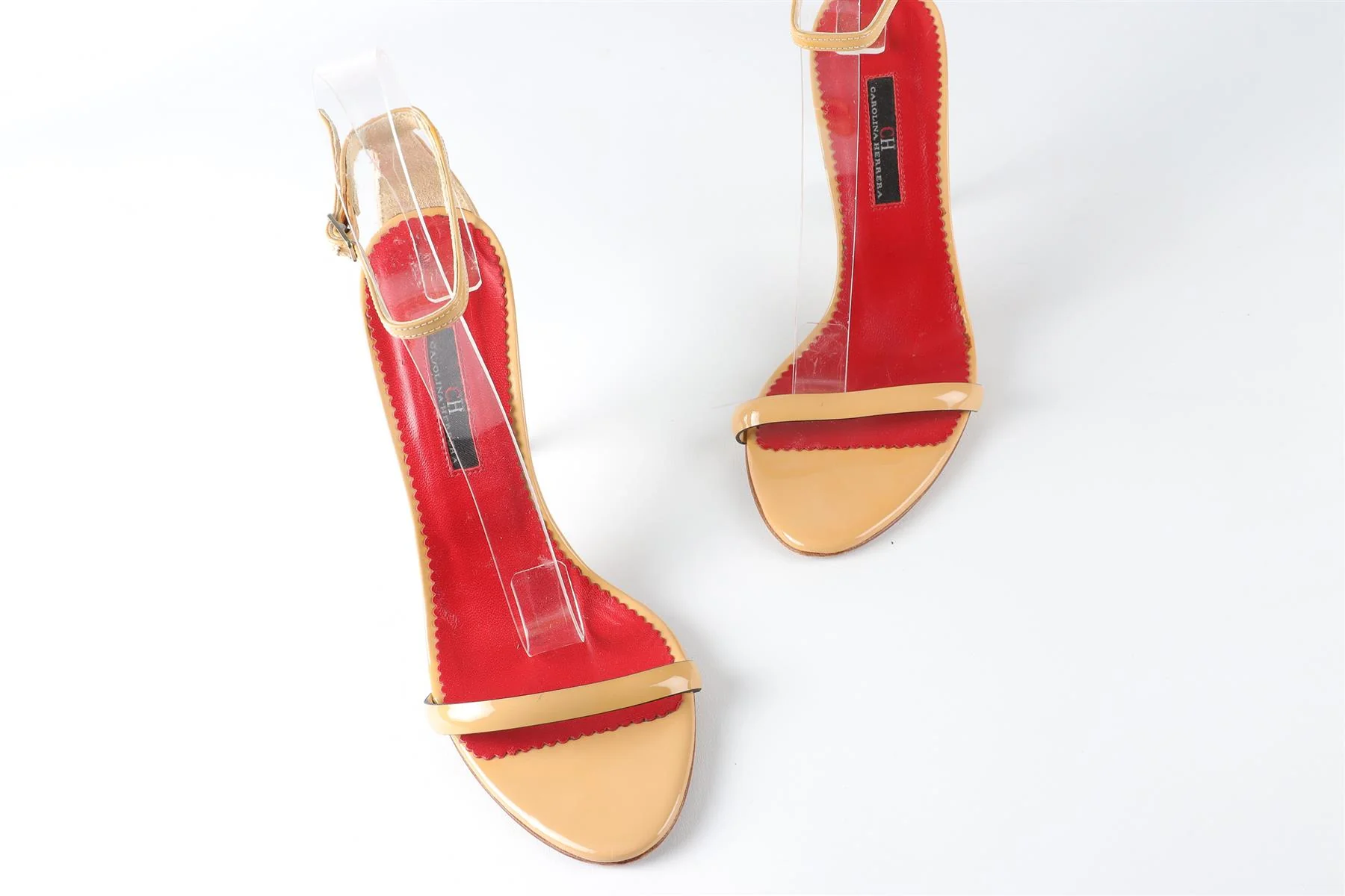 CH CAROLINA HERERA NUDE PANTENT LEATHER SANDALS EU 36 UK 3 US 6 - Image 4