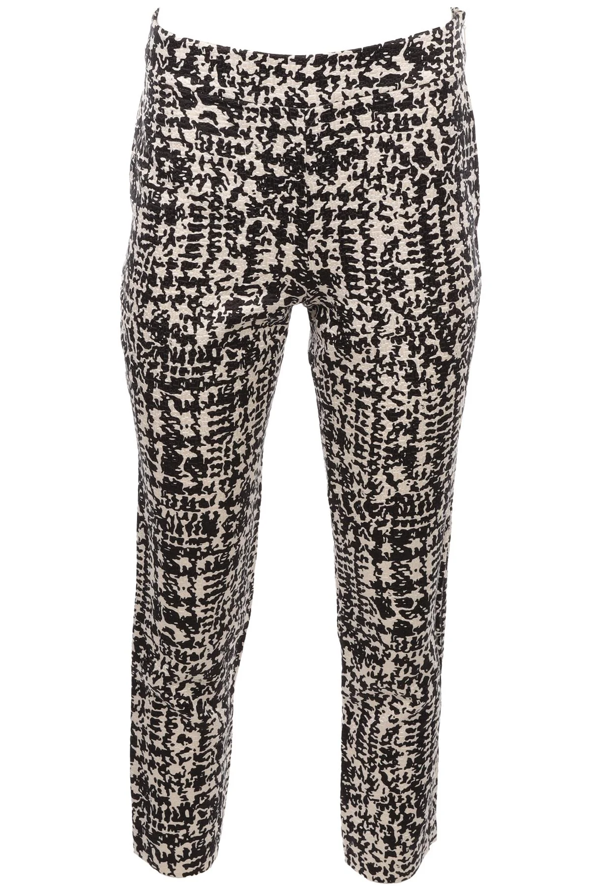CH CAROLINA HERRARA BLACK COTTON STRAIGHT LEG PANTS FR 36 UK 8