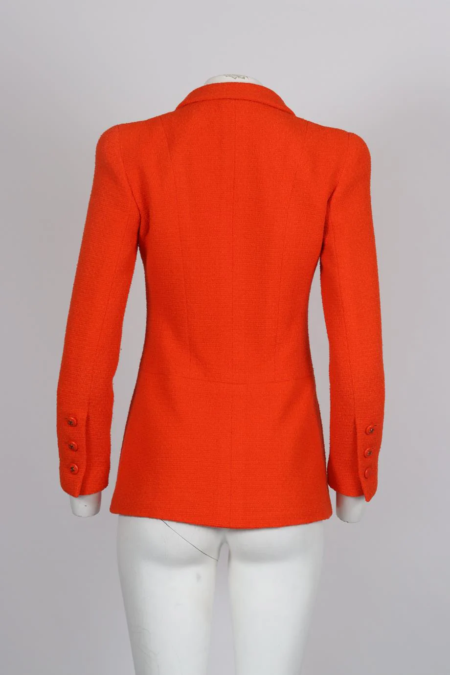 CHANEL 1995 WOOL AND COTTON BLEND TWEED BLAZER FR 38 UK 10 - Image 4