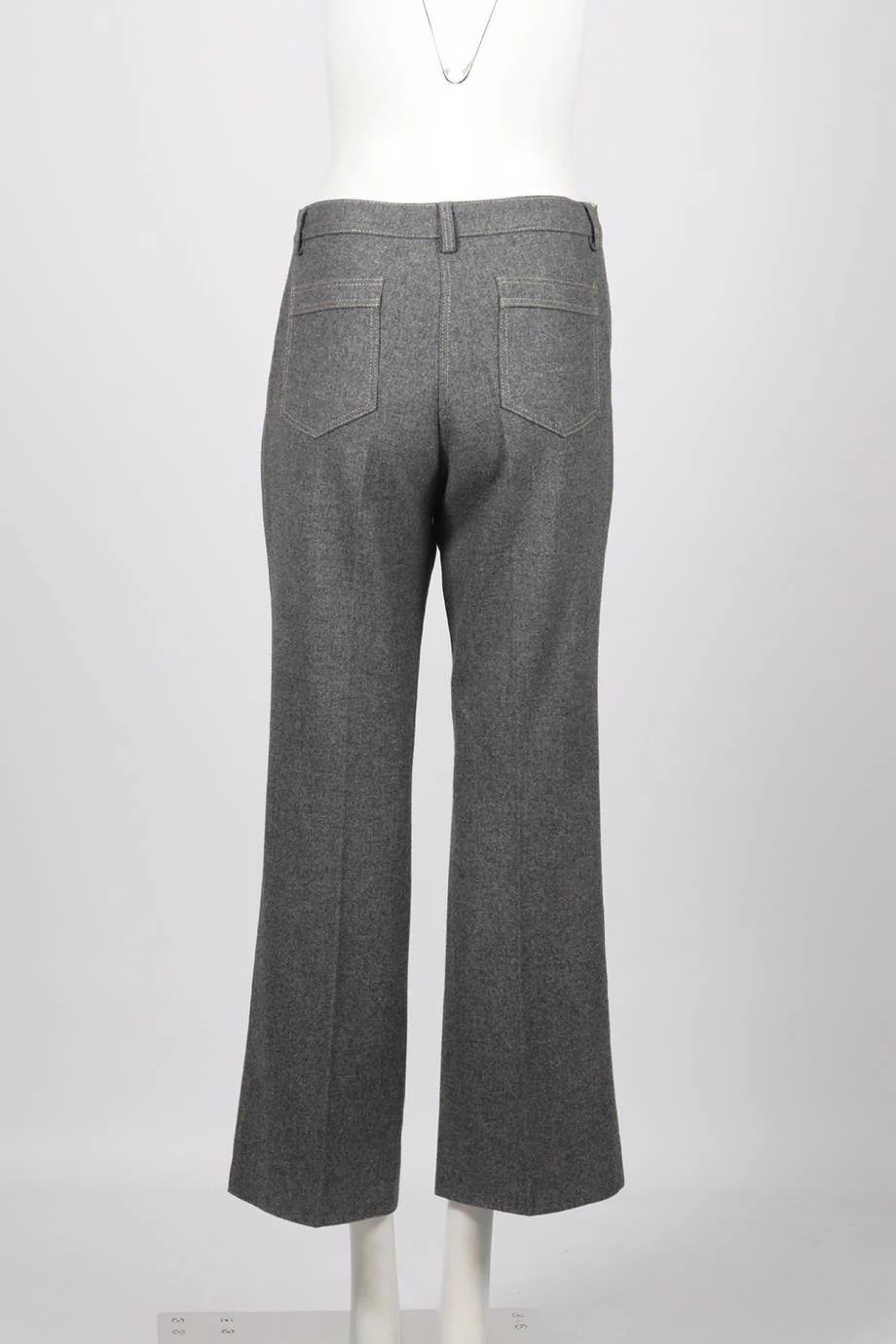 CHANEL 2005 WOOL BLEND STRAIGHT LEG PANTS FR 44 UK 16 - Image 4