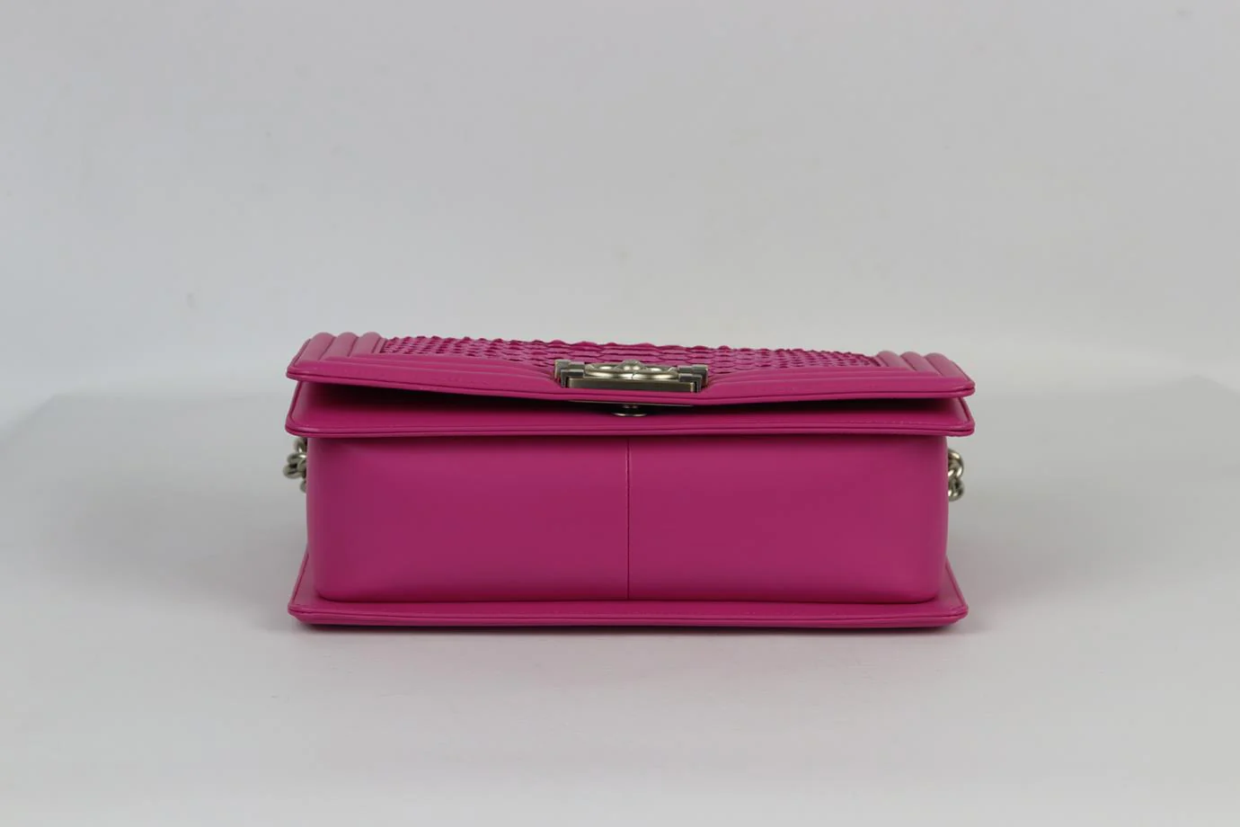 CHANEL 2015 BOY MEDIUM PYTHON AND LEATHER SHOULDER BAG - Image 6