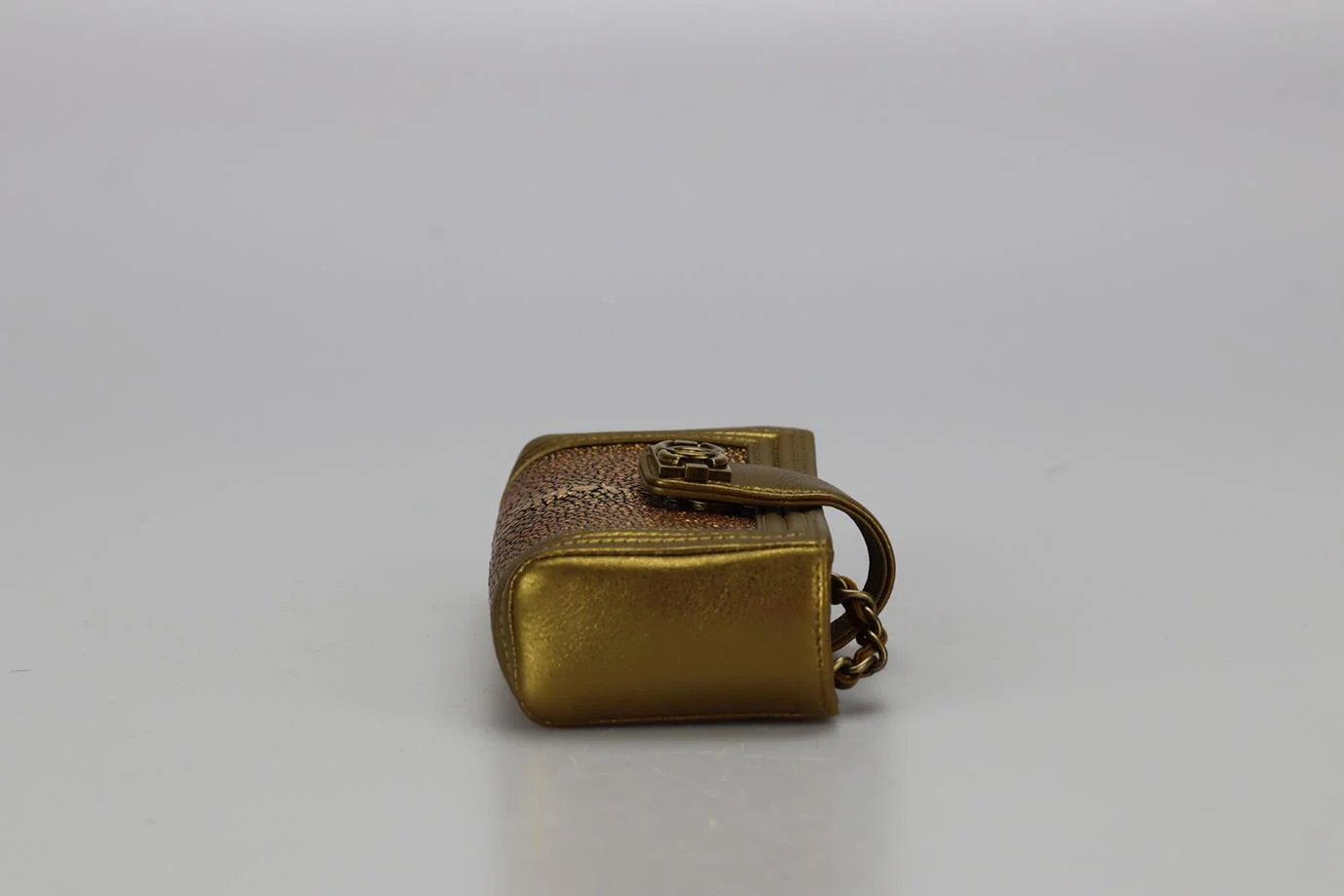 CHANEL 2015 O-PHONE HOLDER SHAGREEN & LEATHER SHOULDER BAG - Image 6
