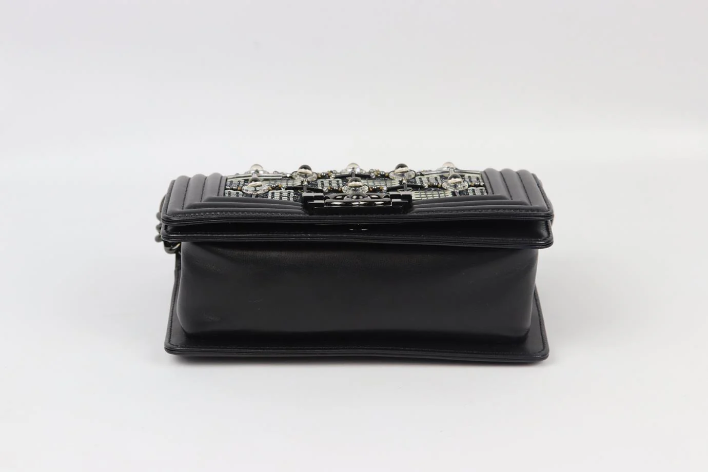 CHANEL 2017 BOY SMALL LED EMBELLISHED LEATHER SHOULDER BAG - Image 5