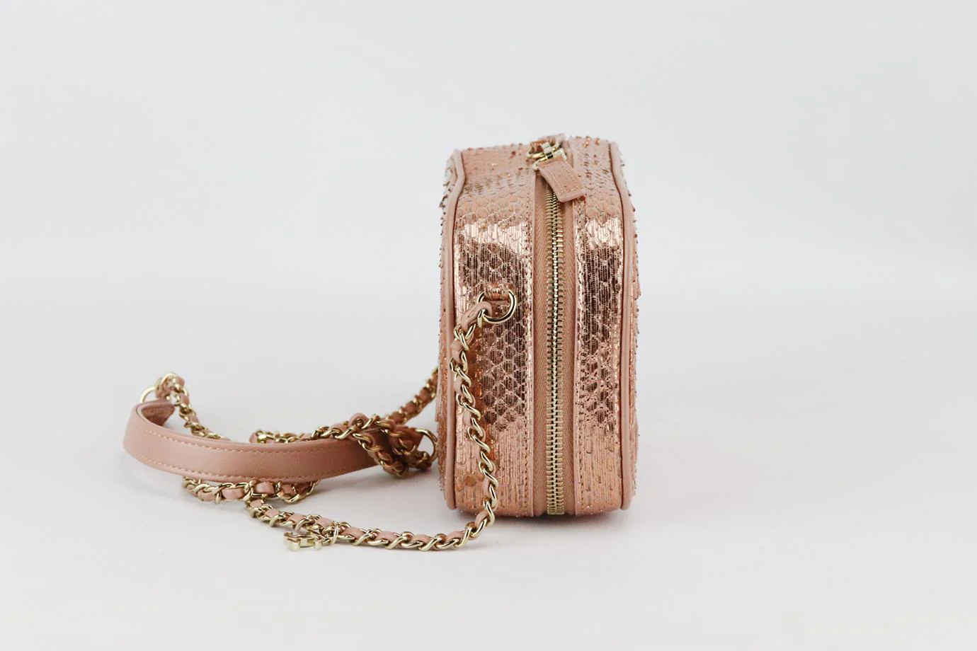 CHANEL 2019 MANIA CAMERA CASE METALLIC PYTHON AND LEATHER SHOULDER BAG - Image 3