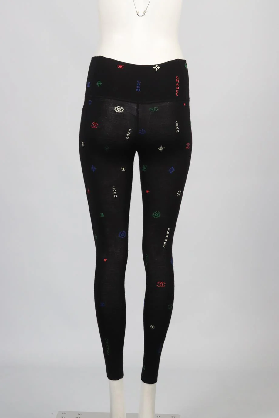 CHANEL 2021 WOOL AND SILK BLEND LEGGINGS FR 36 UK 8 - Image 4