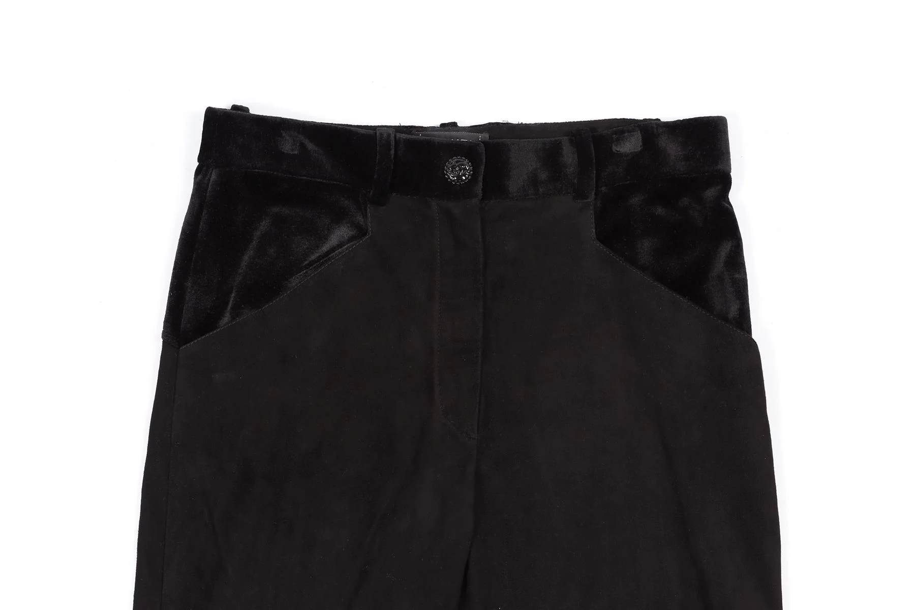 CHANEL 2022 SUEDE AND VELVET SKINNY PANTS IT 38 UK 6 - Image 3