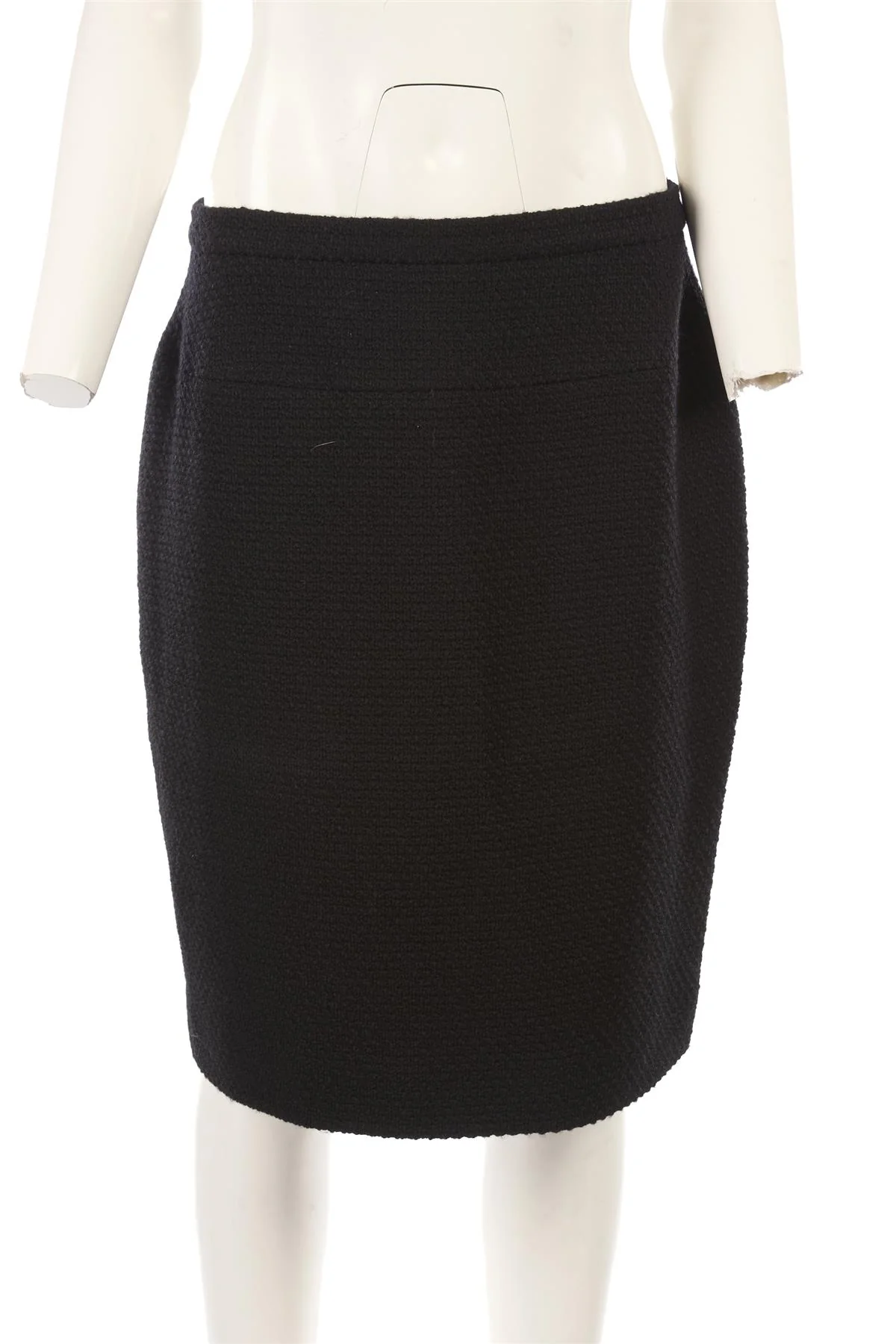 CHANEL BLACK 1991 WOOL SKIRT SUIT FR 46 - Image 5