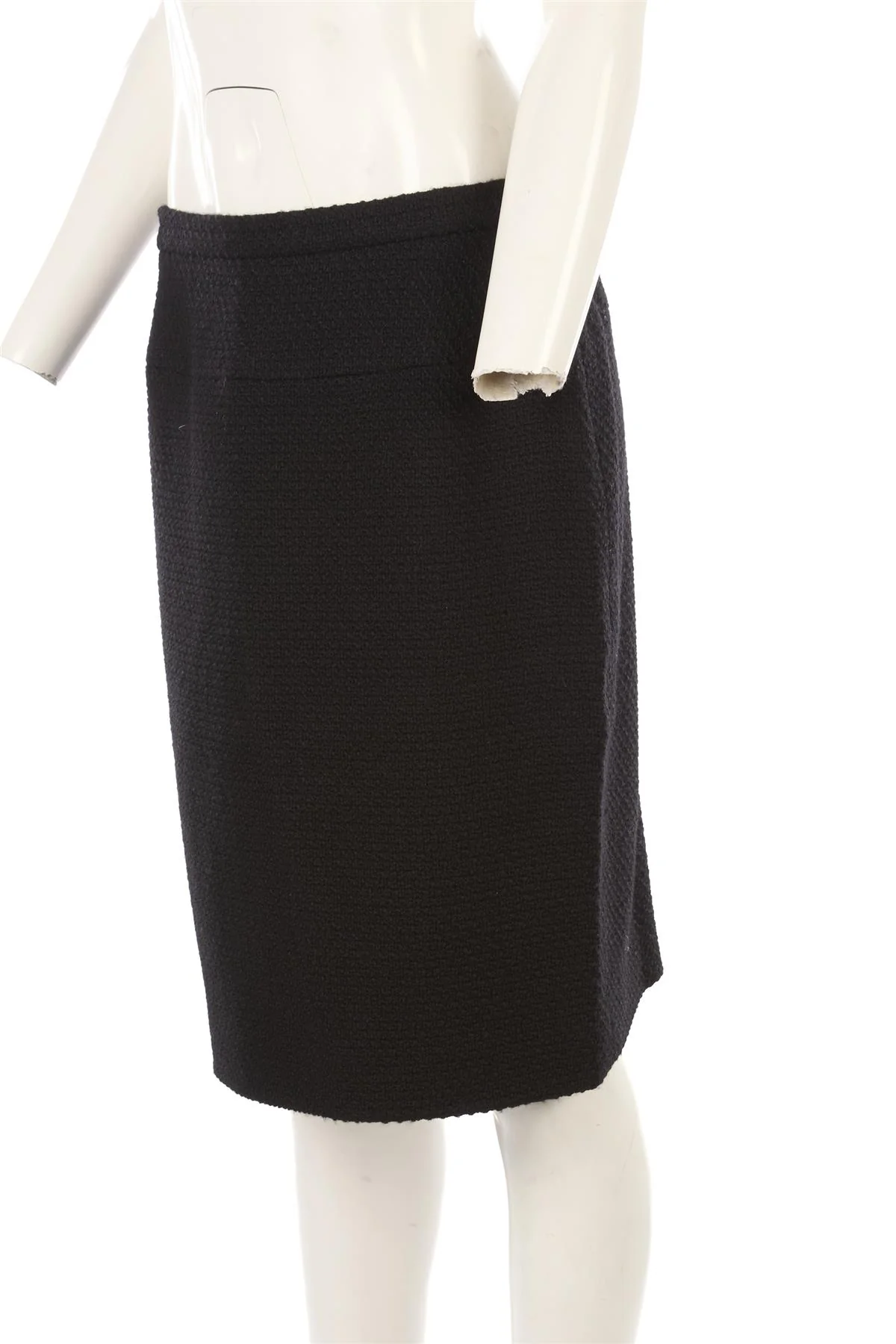 CHANEL BLACK 1991 WOOL SKIRT SUIT FR 46 - Image 6