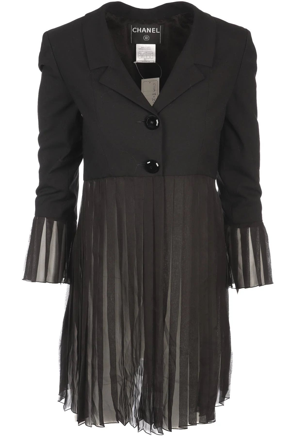 CHANEL BLACK 2001 BLAZER FR 34 UK 6