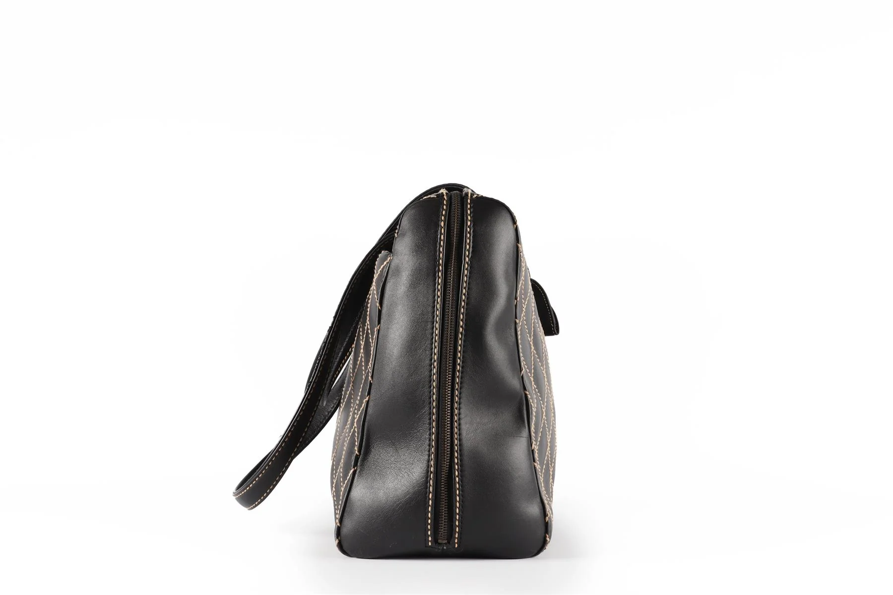 CHANEL BLACK 2002 WILD STITCH QUILTED LEATHER SHOULDER BAG - Image 5