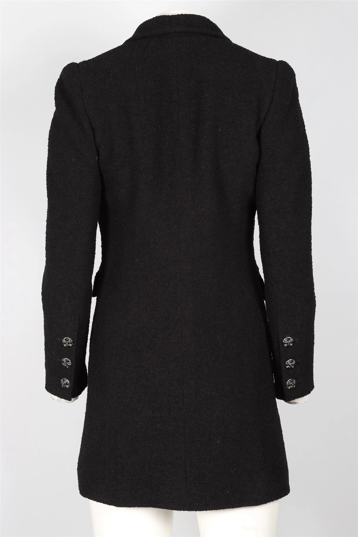 CHANEL BLACK 2006 WOOL JACKET FR 36 UK 8 - Image 4