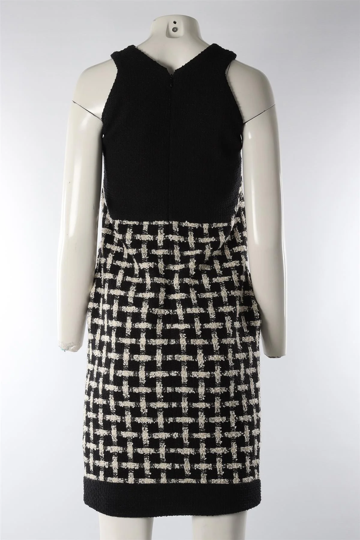 CHANEL BLACK 2009 COTTON MIDI DRESS FR 36 UK 8 - Image 4