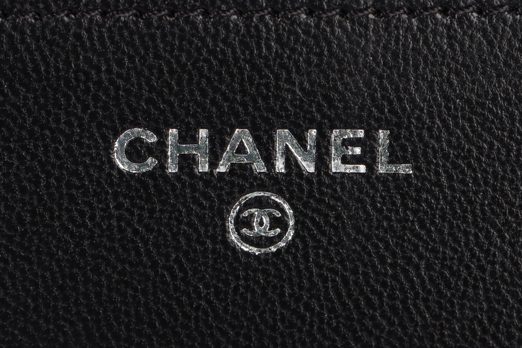 CHANEL BLACK 2014 BOY WALLET ON CHAIN PYTHON SHOULDER BAG - Image 11