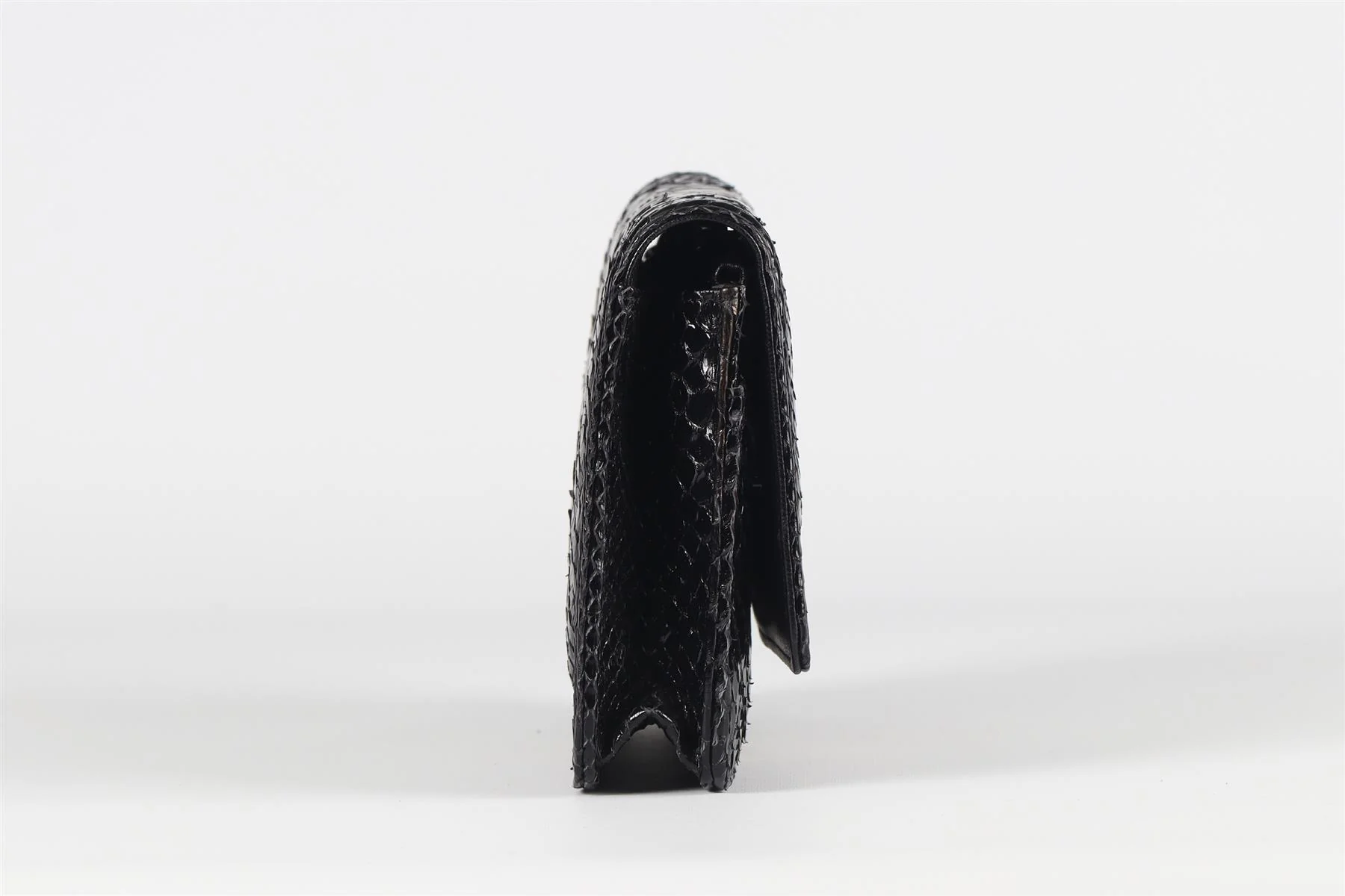 CHANEL BLACK 2014 BOY WALLET ON CHAIN PYTHON SHOULDER BAG - Image 5