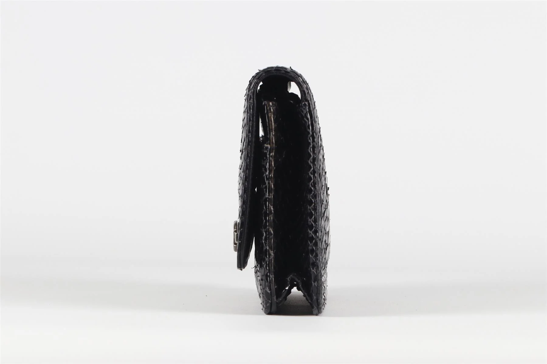 CHANEL BLACK 2014 BOY WALLET ON CHAIN PYTHON SHOULDER BAG - Image 6