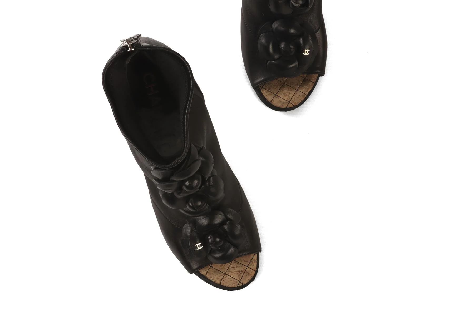 CHANEL BLACK 2014 LEATHER ANKLE BOOTS EU 38 UK 5 US 8 - Image 4