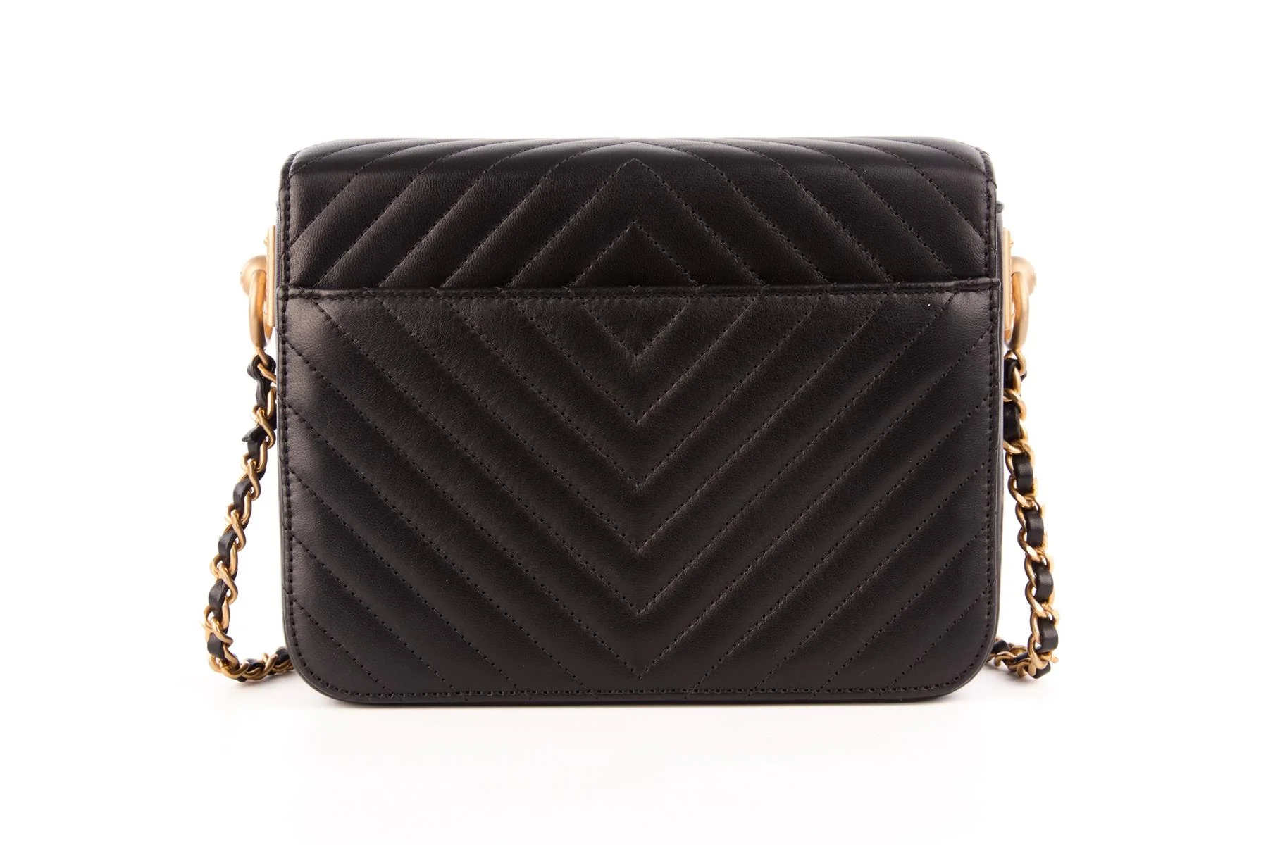 CHANEL BLACK 2017-2018 ROCK THE CORNER CHEVRON LEATHER SHOULDER BAG - Image 7