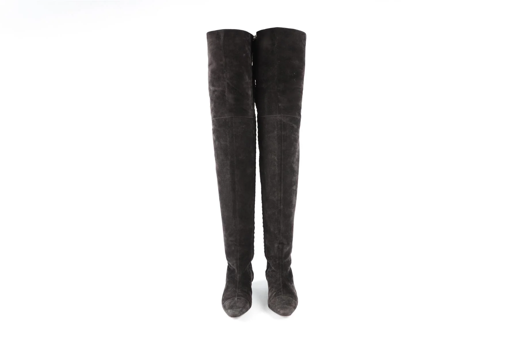 CHANEL BLACK 2018 SUEDE OVER THE KNEE BOOTS EU 38.5 UK 5.5 US 8.5 - Image 3